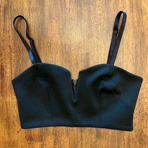 TOPSHOP black zip up crop Size 4